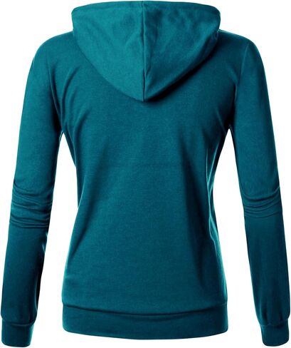 GIVON Women's Zip Up Hoodie Lightweight Regular Fit Sweatshirt with Waffle Knit Side Panels and Inside Hood in Saudi Arabia