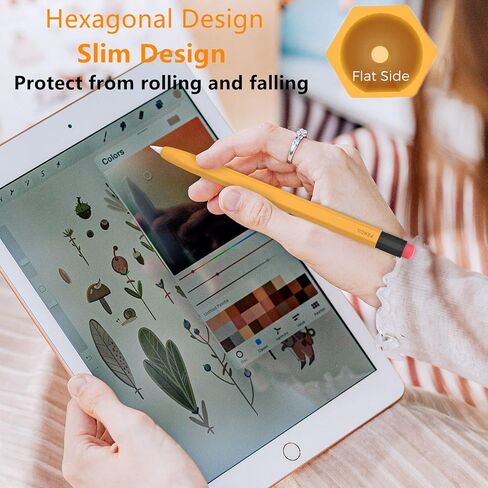 حافظة LOVE MEI لأقلام Apple من السيليكون من الجيل الأول، حافظة واقية مزدوجة اللون من السيليكون، منع التدحرج، ملمس سيليكون مريح مثالي، متوافقة مع قلم Apple من الجيل الأول (وردي) in Kuwait