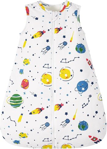 PHF 100% Cotton Baby Sleep Sack 2.5 TOG, 12-18 Months Winter Baby Wearable Blanket With 2-Way Zipper, Warm Comfy Quilted Sleeping Bags, Infant Sleeping Sack for Baby Boys, Large Size, Woodland in Saudi Arabia