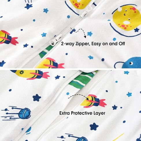 PHF 100% Cotton Baby Sleep Sack 2.5 TOG, 12-18 Months Winter Baby Wearable Blanket With 2-Way Zipper, Warm Comfy Quilted Sleeping Bags, Infant Sleeping Sack for Baby Boys, Large Size, Woodland in Saudi Arabia