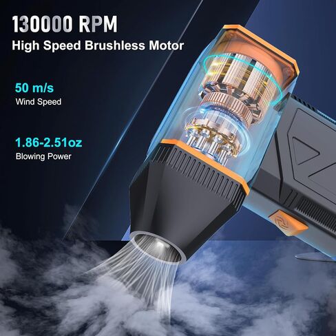 Compressed Air Duster- 130000RPM Electric Air Duster, 3 Speeds Jet Dryer Blower Computer Keyboard Cleaning -Air Blower-Car Dusters-Electric in Saudi Arabia
