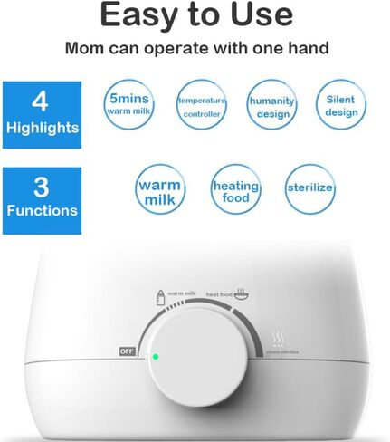 Bottle Warmer, Fast Baby Bottle Warmer for Breastmilk or Formula, 8-in-1 Double Bottle Milk Warmer for Baby, Smart Temperature Control, Sterili-zing, Heat Baby Food, Bottle Warmers for All Bottles in Saudi Arabia