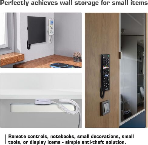 2-Pack Magnetic Remote Control Holders with Spring Ropes - Safely Secure Remotes & Small Items, Wall-Mount with Adhesive, Anti-Loss, Rapid Adsorption, Extendable Spring (White 43 inch, 2 Pack) in Saudi Arabia