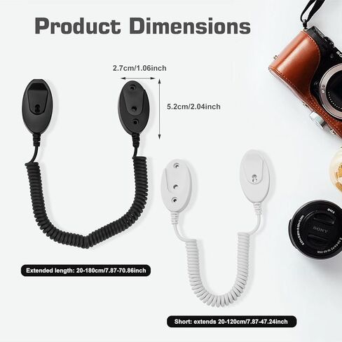 2-Pack Magnetic Remote Control Holders with Spring Ropes - Safely Secure Remotes & Small Items, Wall-Mount with Adhesive, Anti-Loss, Rapid Adsorption, Extendable Spring (White 43 inch, 2 Pack) in Saudi Arabia