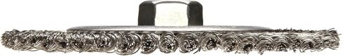 Weiler 08786 Roughneck Jr. 6" Root Pass Weld Cleaning Brush, .020" Stainless Steel Wire Fill, 5/8"-11 Unc Nut, Made in the USA in Saudi Arabia