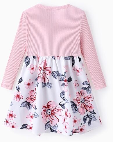 PATPAT Baby Toddler Floral Print Fall Dress Long Sleeves Clothes Dress Outfits for Girls in Saudi Arabia