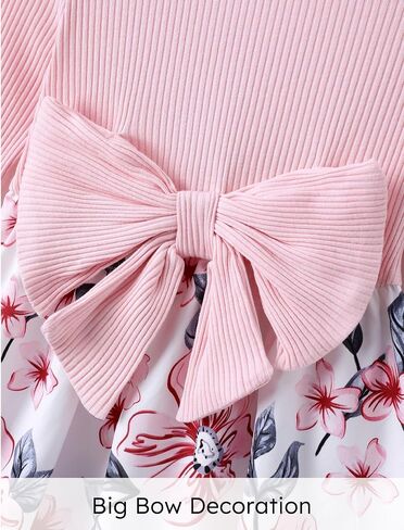 PATPAT Baby Toddler Floral Print Fall Dress Long Sleeves Clothes Dress Outfits for Girls in Saudi Arabia