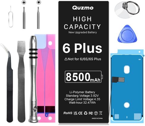LCLEBM Battery for iPhone 6 Plus, 2024 New Upgraded 8500mAh High Capacity 0 Cycle Replacement Battery for iPhone 6 Plus A1522 A1524 A1593 with Professional Repair Tool Kit in Kuwait
