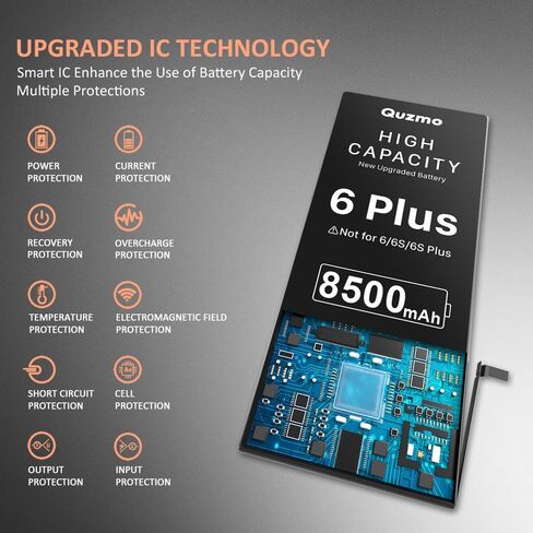 LCLEBM Battery for iPhone 6 Plus, 2024 New Upgraded 8500mAh High Capacity 0 Cycle Replacement Battery for iPhone 6 Plus A1522 A1524 A1593 with Professional Repair Tool Kit in Kuwait