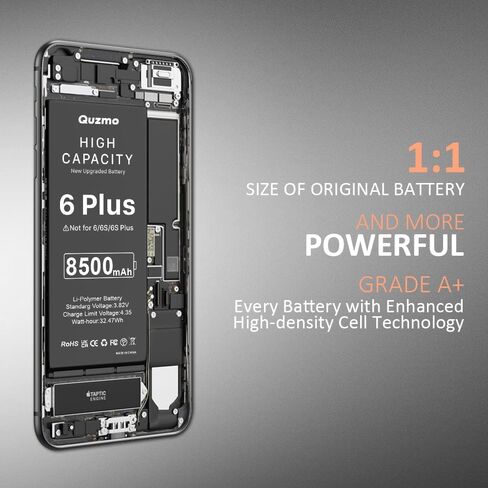 LCLEBM Battery for iPhone 6 Plus, 2024 New Upgraded 8500mAh High Capacity 0 Cycle Replacement Battery for iPhone 6 Plus A1522 A1524 A1593 with Professional Repair Tool Kit in Kuwait