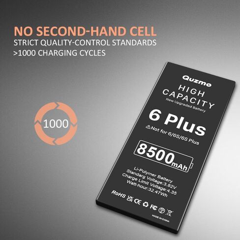 LCLEBM Battery for iPhone 6 Plus, 2024 New Upgraded 8500mAh High Capacity 0 Cycle Replacement Battery for iPhone 6 Plus A1522 A1524 A1593 with Professional Repair Tool Kit in Kuwait