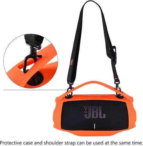 حافظة غطاء حمل من السيليكون لمكبر صوت بلوتوث محمول JBL Xtreme 4، لملحقات الجلد الواقية للسفر JBL Xtreme 4 (برتقالي) in Kuwait