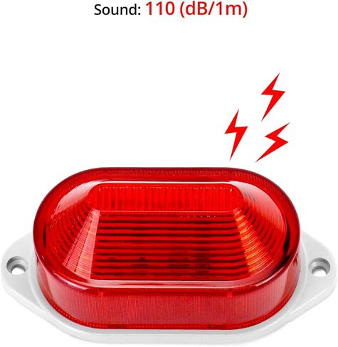 qwork ac110v - 120 فولت ضوء تحذير إنذار صفارات الإنذار الصناعية - أحمر - 110 ديسيبل صوت عالٍ ووميض ستروب ضوء إنذار الذعر في حالات الطوارئ، متوافق مع المفاتيح الذكية للتنبيهات الموقوتة، 2 حزمة in Saudi Arabia