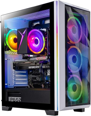 كمبيوتر سطح المكتب للألعاب Skytech Rampage، Ryzen 7 9700X 3.8 جيجا هرتز (5.5 جيجا هرتز Turbo Boost)، NVIDIA RTX 4070 Super 12 جيجا GDDR6X، 1 تيرابايت SSD، 32 جيجا DDR5 RAM 5600 RGB، 750 واط Gold PSU، 360 مم ARGB AIO، Wi-Fi، Win 11 Home in Kuwait