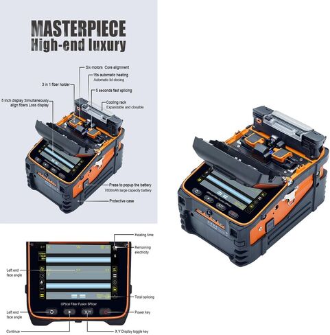 مجموعة أدوات AI-9 Fusion Splicer مع التركيز التلقائي و6 محركات لبناء خط صندوق السيارة، ومشاريع ربط الكابلات FTTH in Saudi Arabia