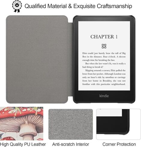 حافظة لجهاز Kindle Paperwhite مقاس 6.8 بوصات (الجيل الحادي عشر - 2021) وإصدار Kindle Paperwhite المميز، هدايا لمحبي الكتب، غطاء خفيف الوزن مع خاصية التنبيه/السكون التلقائي in Kuwait