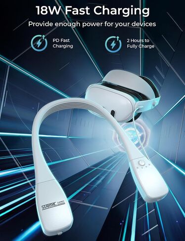 حزمة بطارية لـ Meta Quest 3/2، شاحن سريع 10000 مللي أمبير PD حزمة بطارية معلقة للرقبة لـ Oculus Quest، VR تمديد ملحقات الطاقة لـ Meta Quest 3/2/Pro، Pico 4/4 Pro، HTC Vive والمزيد in Saudi Arabia