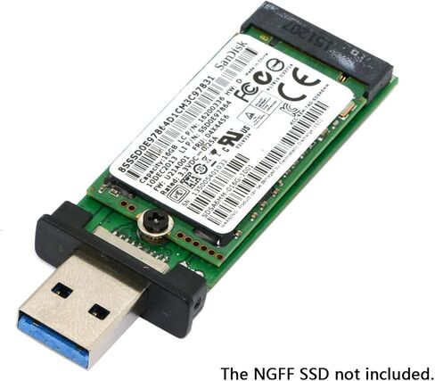 NFHK 42mm NGFF M2 SSD to USB 3.0 External PCBA Conveter Adapter Card Flash Disk Type with Black Case in Saudi Arabia