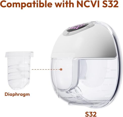 أغشية سيليكون بديلة NCVI متوافقة مع مضخة الثدي القابلة للارتداء NCVI S32، ملحقات استبدال أجزاء مضخة الثدي، مجموعة من قطعتين in Kuwait