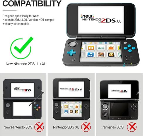حافظة حماية شفافة 2DS XL - متوافقة مع نينتندو 2DS XL، حافظة ذات غطاء صلب كريستالي فائق الوضوح مضاد للخدش in Kuwait