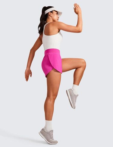 CRZ YOGA High Waisted Split Running Shorts for Women 3" - Comfy Mesh Liner for Workout Athletic Gym Track Quick Dry in Saudi Arabia