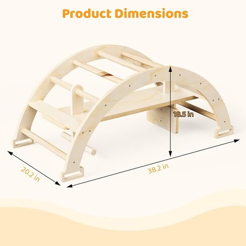 قوس سلم خشبي للتسلق، قوس تسلق 2 في 1 وحصان هزاز، مجموعة التسلق لوحة حسية، قوس متسلق للرعاية النهارية في الملعب المنزلي، صالة الألعاب الرياضية الداخلية والخارجية in Kuwait