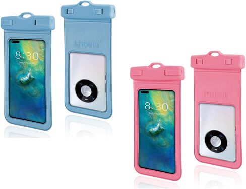 XueStar Waterproof Phone Pouch, 2 Pack, Touch Unlock, Rainproof & Waterproof case for Apple iPhone,Samsung,Motorola,OnePlus, up to 7.2 Inches （Black,Blue） in Saudi Arabia