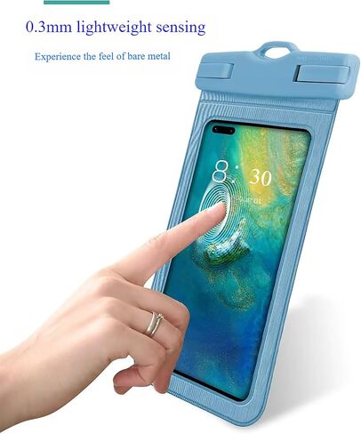 XueStar Waterproof Phone Pouch, 2 Pack, Touch Unlock, Rainproof & Waterproof case for Apple iPhone,Samsung,Motorola,OnePlus, up to 7.2 Inches （Black,Blue） in Saudi Arabia