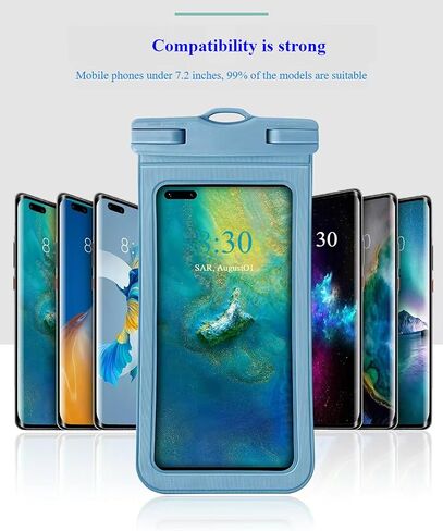 XueStar Waterproof Phone Pouch, 2 Pack, Touch Unlock, Rainproof & Waterproof case for Apple iPhone,Samsung,Motorola,OnePlus, up to 7.2 Inches （Black,Blue） in Saudi Arabia