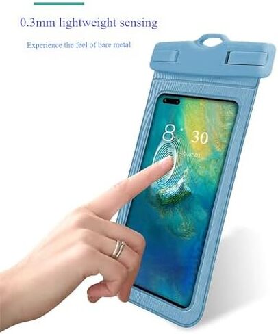 XueStar Waterproof Phone Pouch, 2 Pack, Touch Unlock, Rainproof & Waterproof case for Apple iPhone,Samsung,Motorola,OnePlus, up to 7.2 Inches （Black,Blue） in Saudi Arabia