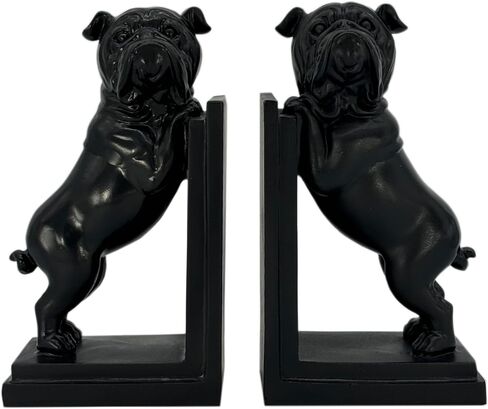 Galt International Decorative Bulldog Bookends Library Bookshelf Dog Book End Office and Home Décor (Pair) - White Bulldog in Saudi Arabia