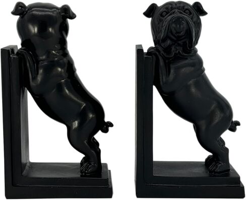 Galt International Decorative Bulldog Bookends Library Bookshelf Dog Book End Office and Home Décor (Pair) - White Bulldog in Saudi Arabia