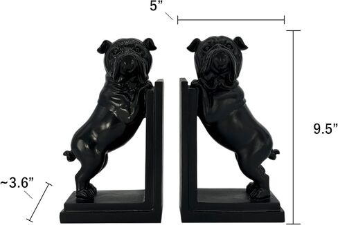 Galt International Decorative Bulldog Bookends Library Bookshelf Dog Book End Office and Home Décor (Pair) - White Bulldog in Saudi Arabia