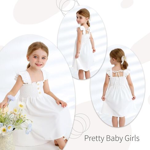 JEELLIGULAR Toddler Dress Ruffle Sleeveless Button Down Dress for Toddler Girl Dress Summer Beach Casual A-line Sundress in Saudi Arabia