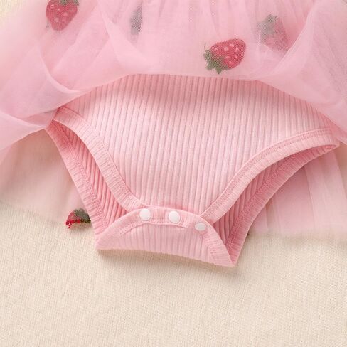 IMEKIS Baby Girls 1st Birthday Outfit Strawberry Butterfly Romper Dress with Headband Cake Smash Photo Shoot Clothes in Kuwait