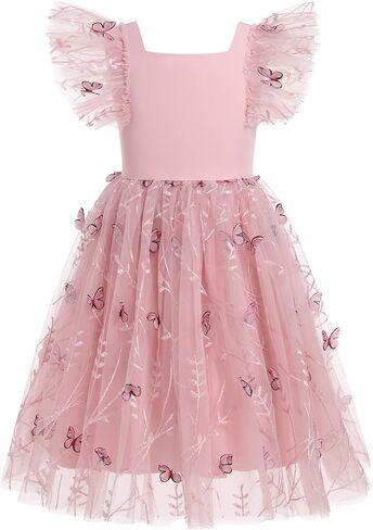 Kids Girls Daisy Flower Butterfly Princess Party Tulle Birthday Dress Toddler Cake Smash Clothes Photograph 3-8T in Kuwait
