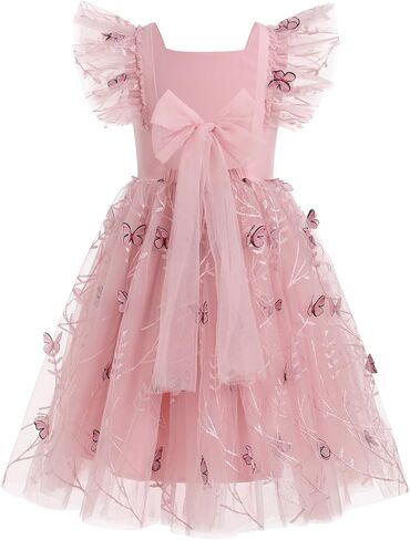 Kids Girls Daisy Flower Butterfly Princess Party Tulle Birthday Dress Toddler Cake Smash Clothes Photograph 3-8T in Kuwait