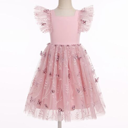 Kids Girls Daisy Flower Butterfly Princess Party Tulle Birthday Dress Toddler Cake Smash Clothes Photograph 3-8T in Kuwait