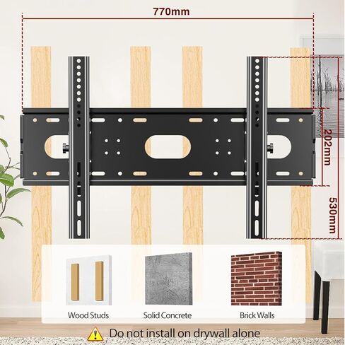 Tilt TV Wall Mount Bracket for 42-85 Inch Large LED LCD OLED Plasma Flat Curved Screen TVs, TV Mount VESA up to 750x500mm, Fits 16", 18", 24" Wood Studs, Heavy Duty Wall Mount TV Bracket in Kuwait
