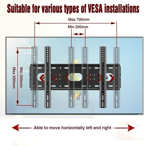 Tilt TV Wall Mount Bracket for 42-85 Inch Large LED LCD OLED Plasma Flat Curved Screen TVs, TV Mount VESA up to 750x500mm, Fits 16", 18", 24" Wood Studs, Heavy Duty Wall Mount TV Bracket in Kuwait