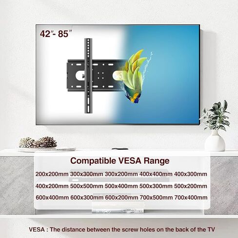 Tilt TV Wall Mount Bracket for 42-85 Inch Large LED LCD OLED Plasma Flat Curved Screen TVs, TV Mount VESA up to 750x500mm, Fits 16", 18", 24" Wood Studs, Heavy Duty Wall Mount TV Bracket in Kuwait