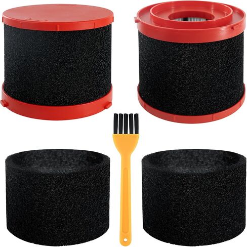 2 Pack Vacuum Filters 49-90-1900 HEPA Dust Collector Filters Compatible with Milwaukee Cordless M18 Vacuum 0880-20 0960-20 0970-20, with 4 Foam Sleeve Filters & 1 Brush in Saudi Arabia