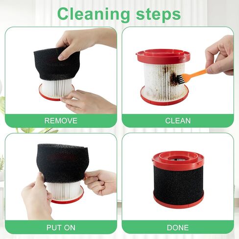 2 Pack Vacuum Filters 49-90-1900 HEPA Dust Collector Filters Compatible with Milwaukee Cordless M18 Vacuum 0880-20 0960-20 0970-20, with 4 Foam Sleeve Filters & 1 Brush in Saudi Arabia