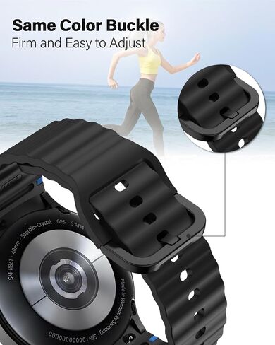 Silicone Sport Band Compatible With Samsung Galaxy Watch 7 Band 40mm 44mm,No Gap Sporty Strap with Decorative Woven Line for Samsung Watch 7 44mm Bands Men Women(2024) in Saudi Arabia