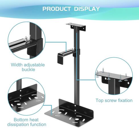 2 Pcs CPU Holder Under Desk with Heat Dissipation Function, Adjust Height and Width, Maximum Load of 55 Pounds, Suitable for Most Computer Hosts in Kuwait