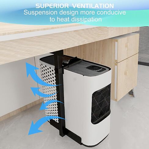 2 Pcs CPU Holder Under Desk with Heat Dissipation Function, Adjust Height and Width, Maximum Load of 55 Pounds, Suitable for Most Computer Hosts in Kuwait