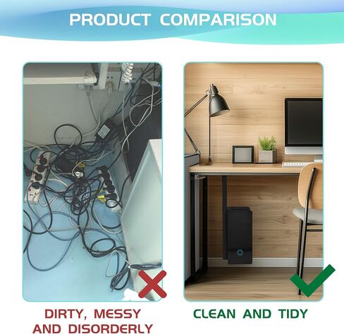 2 Pcs CPU Holder Under Desk with Heat Dissipation Function, Adjust Height and Width, Maximum Load of 55 Pounds, Suitable for Most Computer Hosts in Kuwait