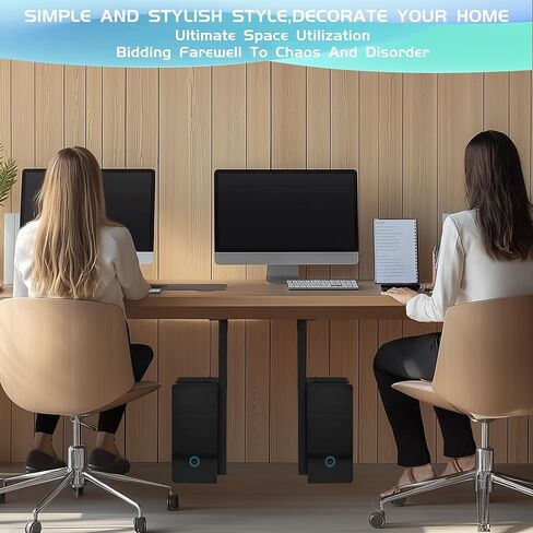 2 Pcs CPU Holder Under Desk with Heat Dissipation Function, Adjust Height and Width, Maximum Load of 55 Pounds, Suitable for Most Computer Hosts in Kuwait