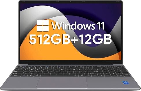 ApoloSign 2024 كمبيوتر محمول جديد 15.6 بوصة، كمبيوتر محمول Windows 11، N5095 حتى 2.8 جيجا هرتز، 12 جيجا بايت DDR4 RAM، 512 جيجا SSD، 15.6 بوصة FHD IPS 1920x1200، 2.0 ميجابيكسل، 2.4G+5G WiFi، BT 5.0، Mini HDMI، النوع C، مزدوج مكبرات الصوت in Kuwait