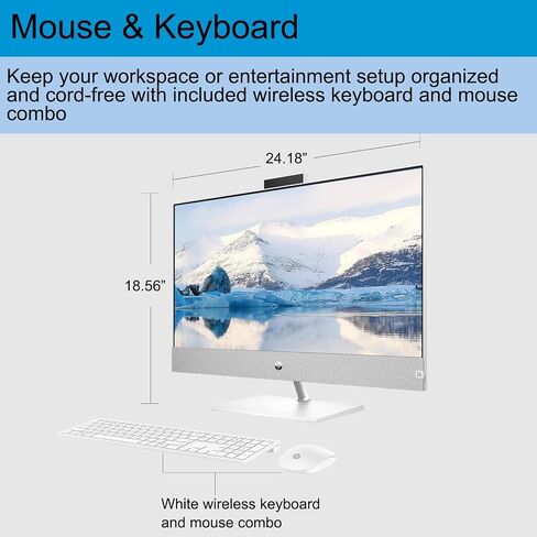 كمبيوتر مكتبي HP Pavilion مقاس 27 بوصة يعمل باللمس i7 RTX 3050 Business الكل في واحد، شاشة لمس FHD مقاس 27 بوصة، Intel i7-13700T، GeForce RTX 3050، ذاكرة الوصول العشوائي 32 جيجابايت، 1 تيرابايت SSD، HDMI، Wi-Fi 6، W11P، أبيض مع 512 SSD خارجي باقة in Saudi Arabia